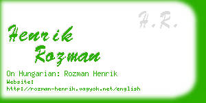 henrik rozman business card